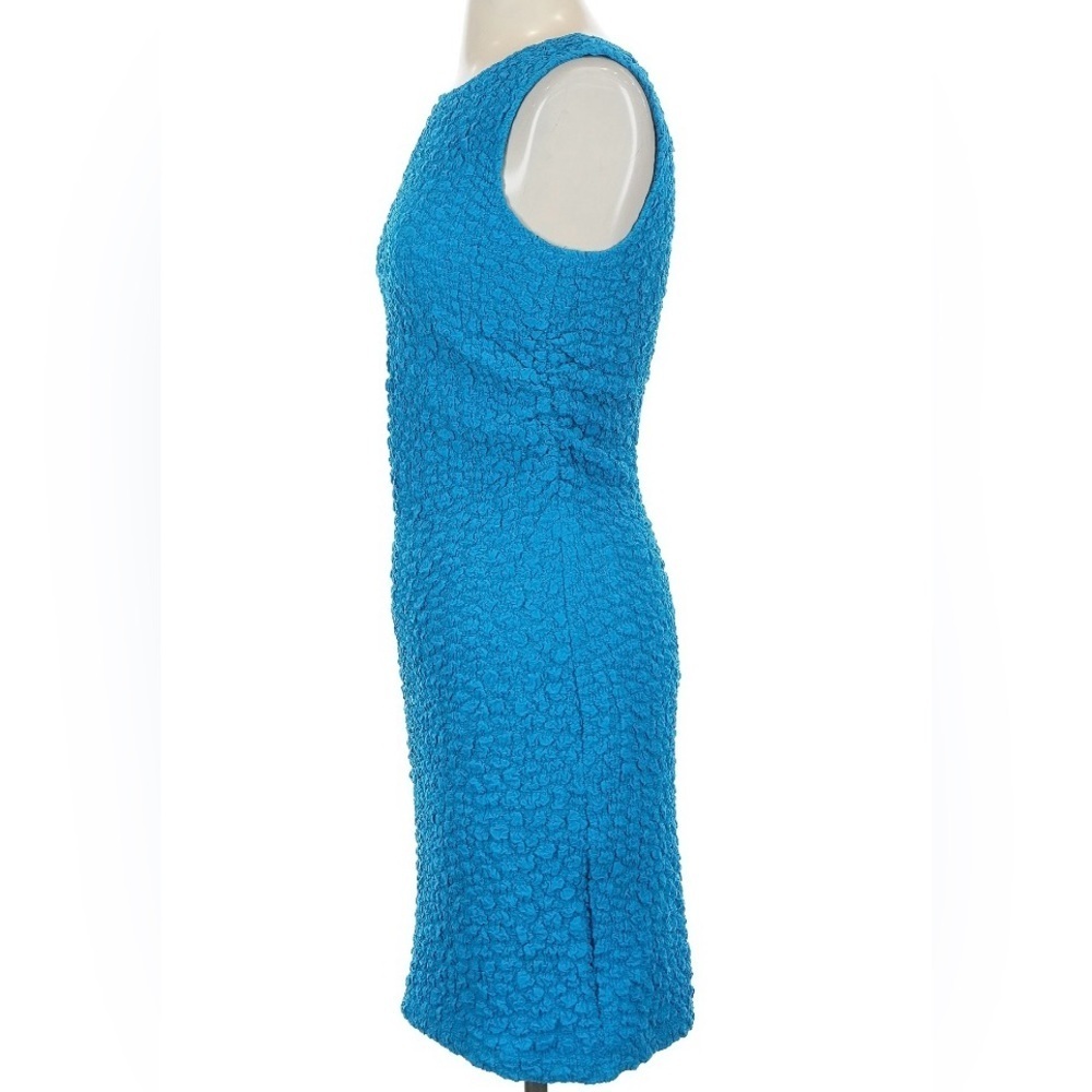 NEW Anthropologie Textured Topaz Blue Sleeveless Cocktail Sheath Dress Sz S - Picture 5 of 7